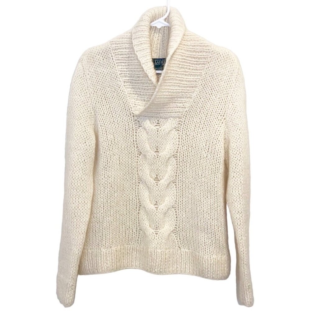 Lauren Ralph Lauren Lambswool Hand Knit Pullover Sweater Large